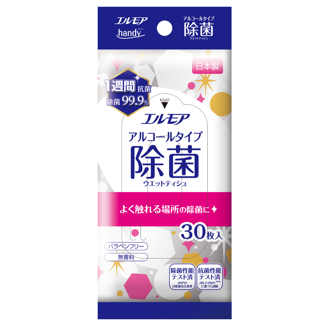 エルモア ハンディ除菌99.9%アルコールタイプ 30枚（36パック入