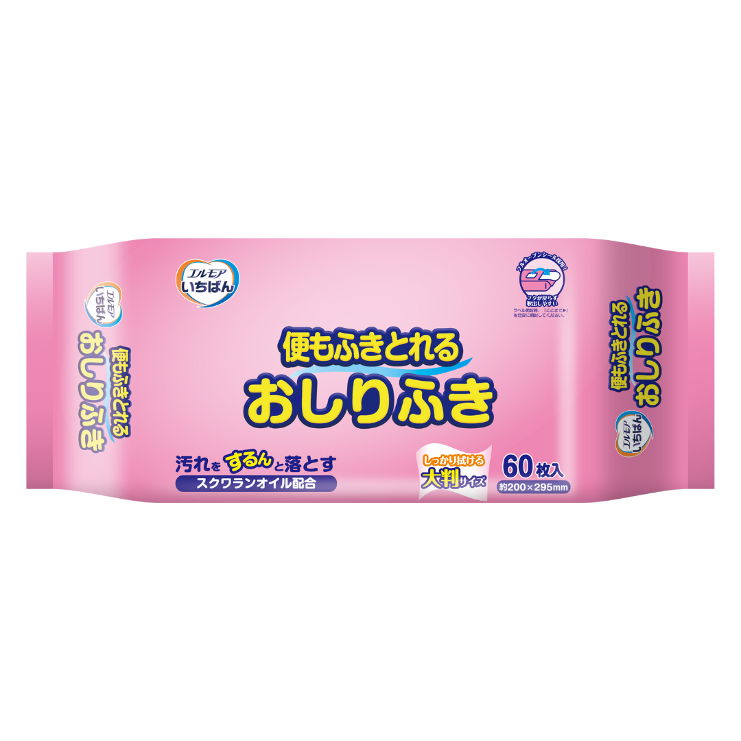 エルモアいちばん 便ふきとりおしりふき 60枚(16パック入り)