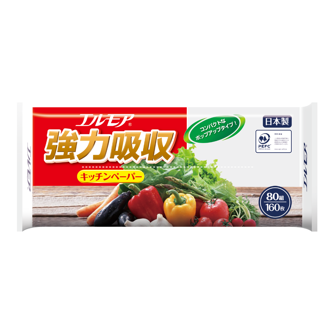 エルモア強力吸収キッチンペーパー80組(24パック)