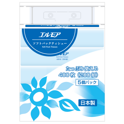 エルモア ソフトパックティシュー200W5組(18パック入)