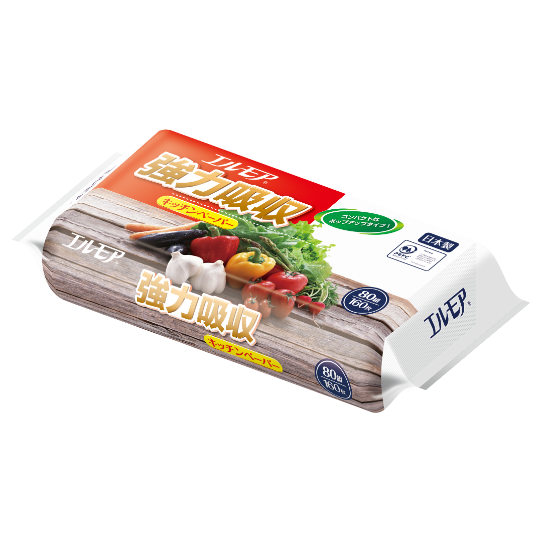 エルモア強力吸収キッチンペーパー80組(24パック)