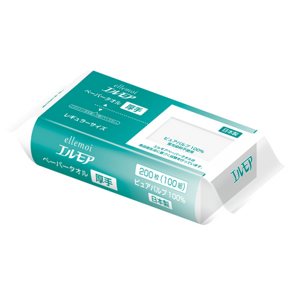 エルモア ペーパータオル レギュラーサイズ厚手 100W（24パック入）