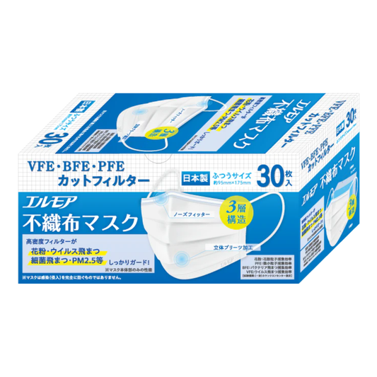 エルモア不織布マスク普通サイズ30枚